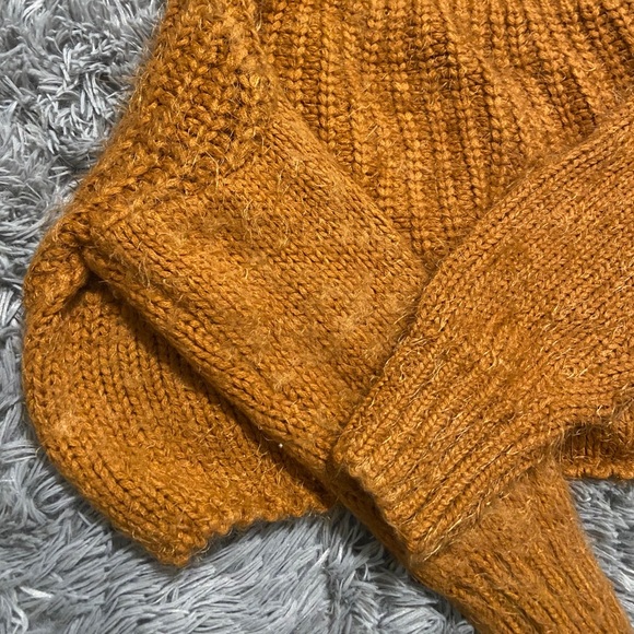 Burnt Orange Off The Shoulder Sweater - Picture 3 of 5